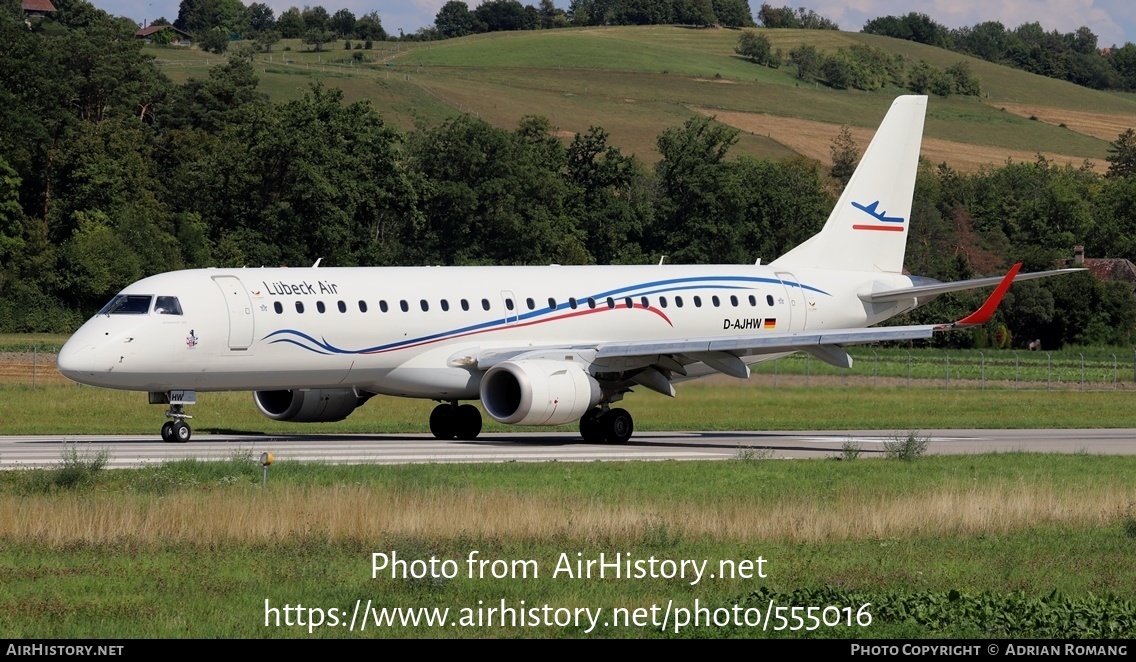 Aircraft Photo of D-AJHW | Embraer 190LR (ERJ-190-100LR) | Lübeck Air | AirHistory.net #555016