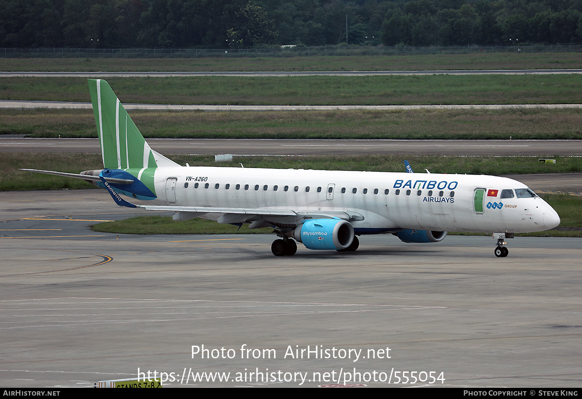 Aircraft Photo of VN-A260 | Embraer 190LR (ERJ-190-100LR) | Bamboo Airways | AirHistory.net #555054