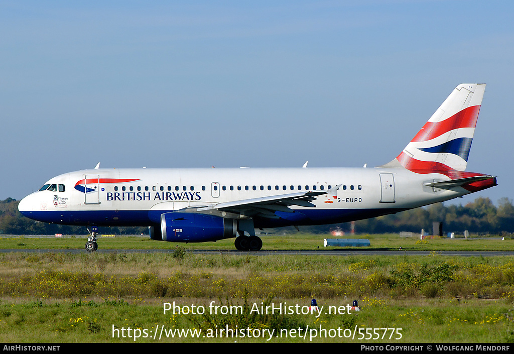 Aircraft Photo of G-EUPO | Airbus A319-131 | British Airways | AirHistory.net #555775