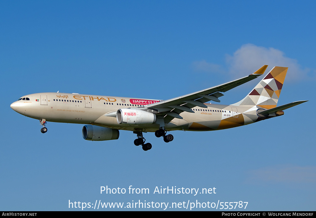 Aircraft Photo of A6-EYD | Airbus A330-243 | Etihad Airways | AirHistory.net #555787