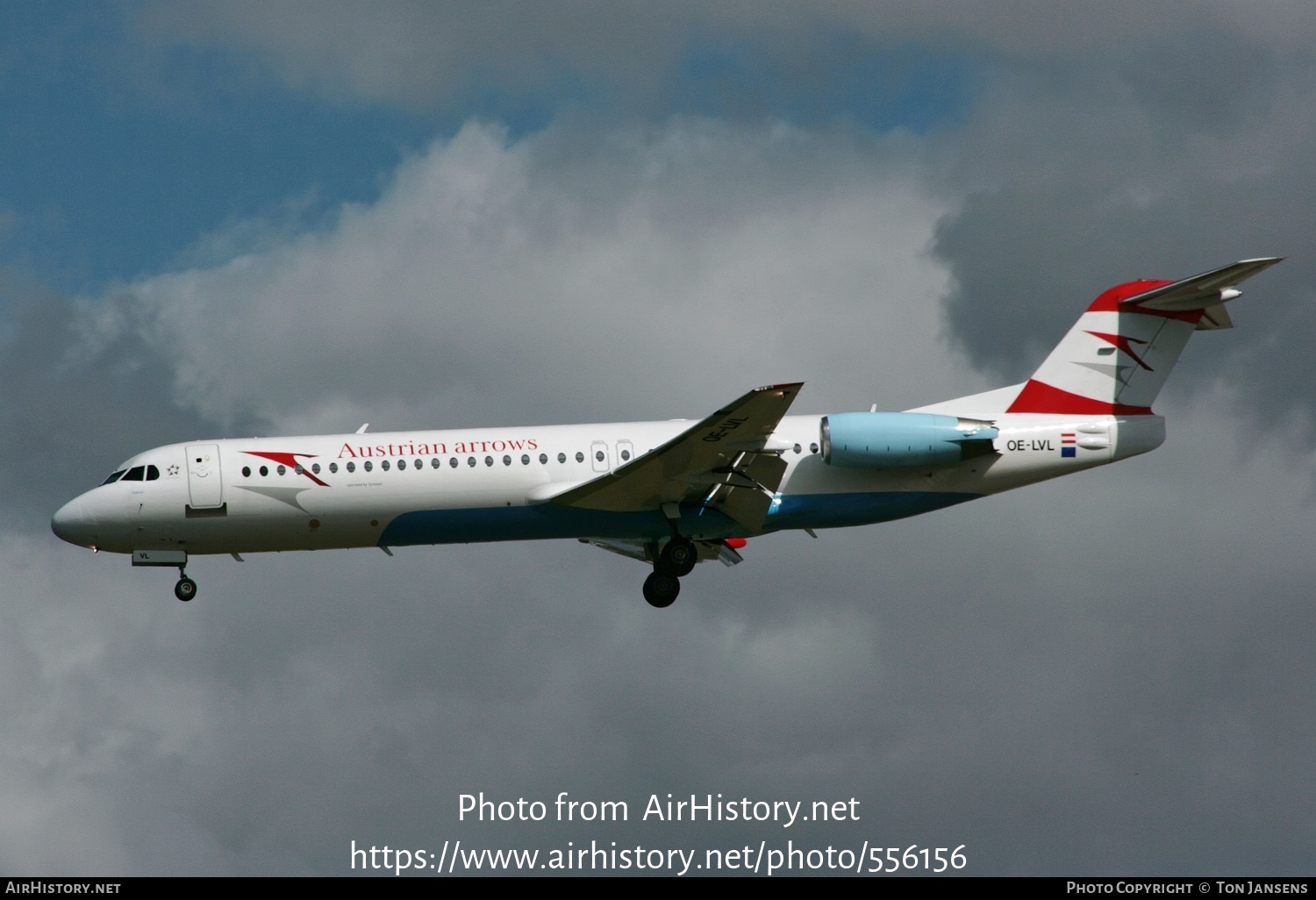 Aircraft Photo of OE-LVL | Fokker 100 (F28-0100) | Austrian Arrows | AirHistory.net #556156