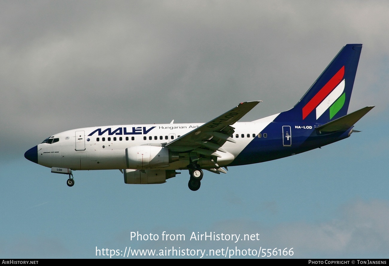 Aircraft Photo of HA-LOD | Boeing 737-6Q8 | Malév - Hungarian Airlines | AirHistory.net #556166