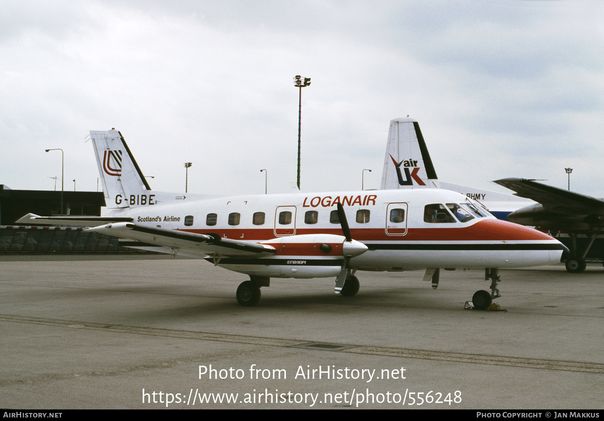 Aircraft Photo of G-BIBE | Embraer EMB-110P1 Bandeirante | Loganair | AirHistory.net #556248