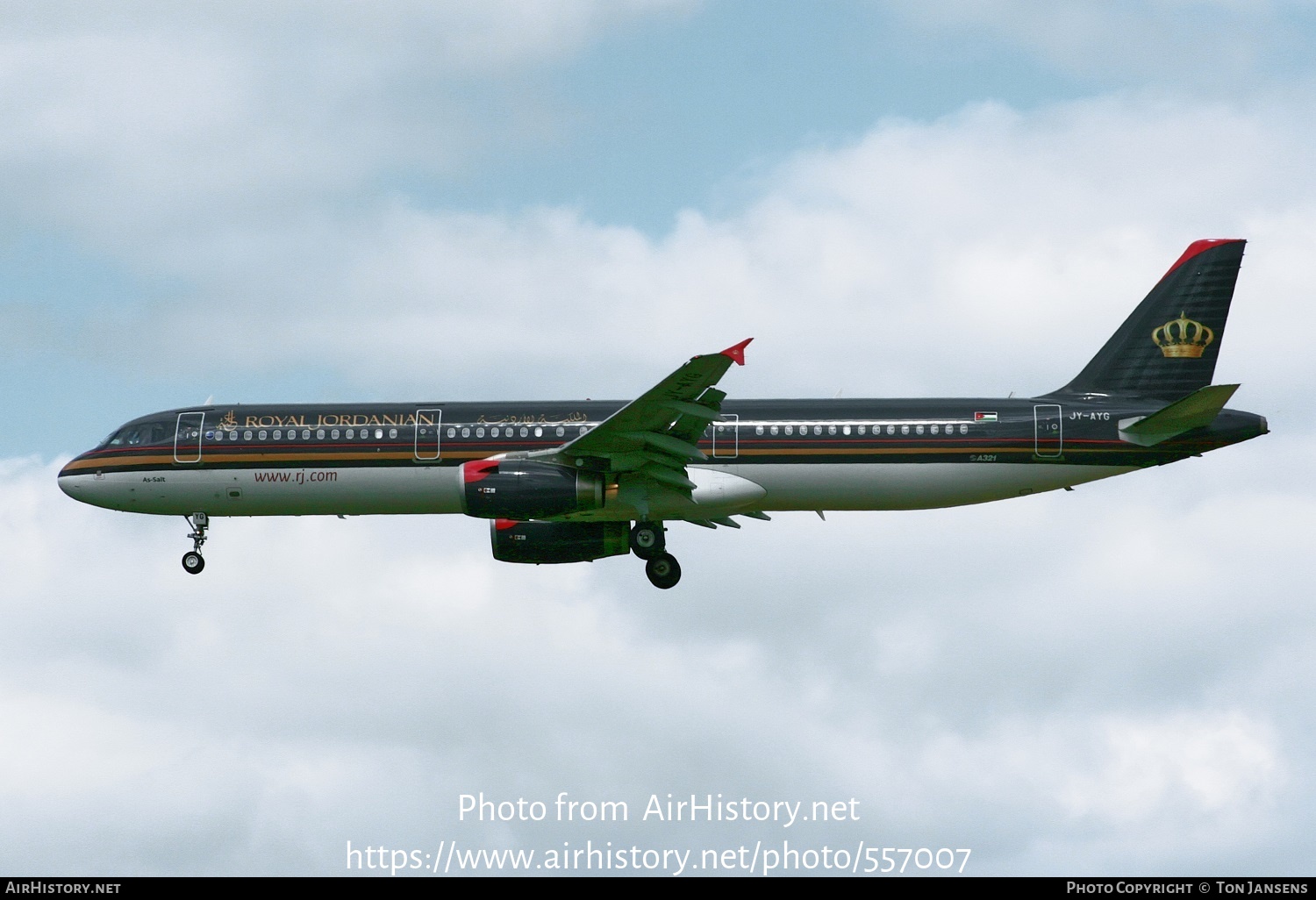 Aircraft Photo of JY-AYG | Airbus A321-231 | Royal Jordanian Airlines | AirHistory.net #557007