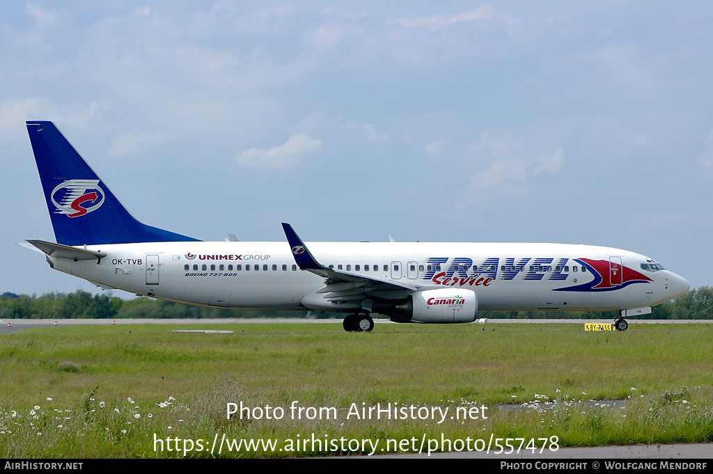 Aircraft Photo of OK-TVB | Boeing 737-8CX | Travel Service | AirHistory.net #557478