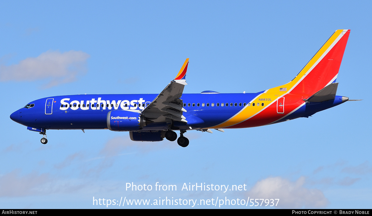 Aircraft Photo of N8833L | Boeing 737-8 Max 8 | Southwest Airlines | AirHistory.net #557937