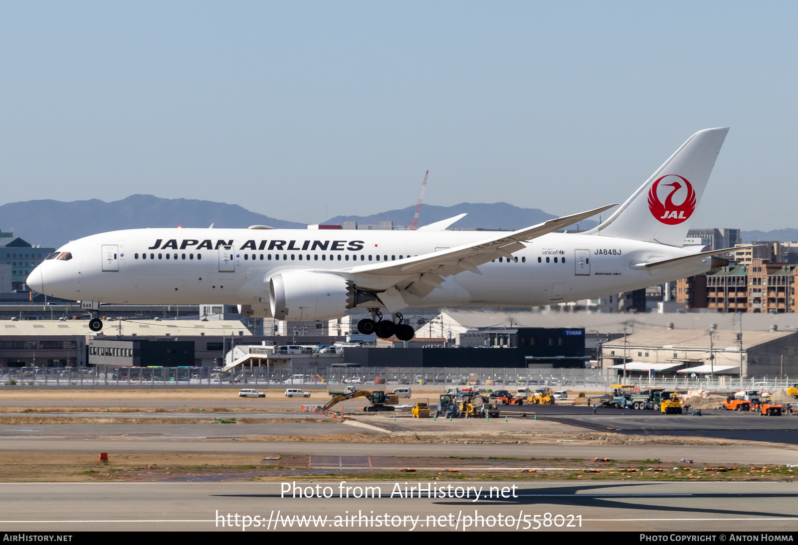 Aircraft Photo of JA848J | Boeing 787-8 Dreamliner | Japan Airlines - JAL | AirHistory.net #558021