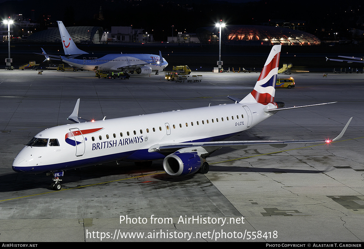 Aircraft Photo of G-LCYL | Embraer 190SR (ERJ-190-100SR) | British Airways | AirHistory.net #558418