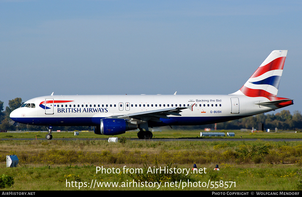 Aircraft Photo of G-BUSH | Airbus A320-211 | British Airways ...