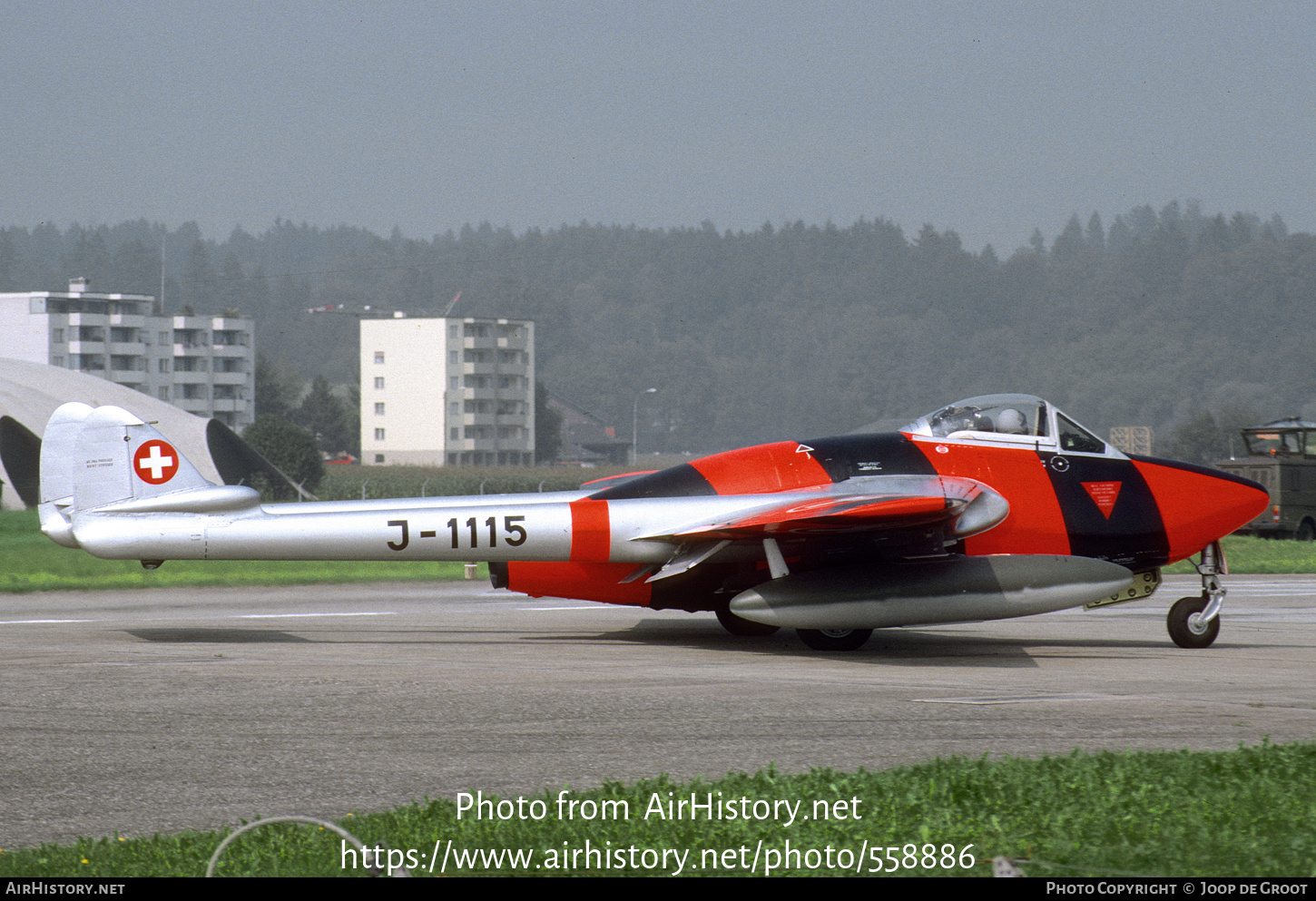 Aircraft Photo of J-1115 | De Havilland D.H. 100 Vampire FB6 | Switzerland - Air Force | AirHistory.net #558886