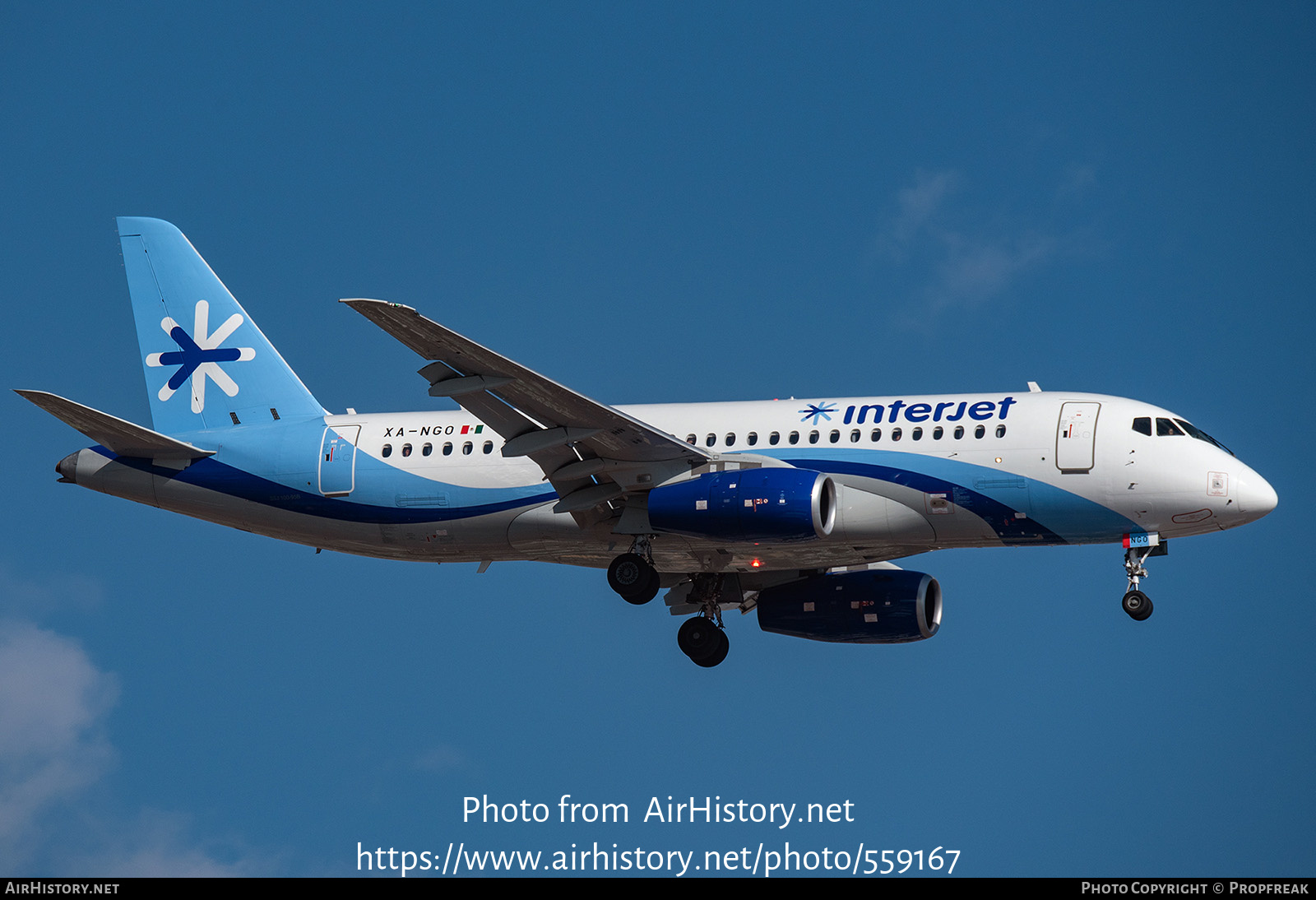 Aircraft Photo of XA-NGO | Sukhoi SSJ-100-95B Superjet 100 (RRJ-95B) | Interjet | AirHistory.net #559167