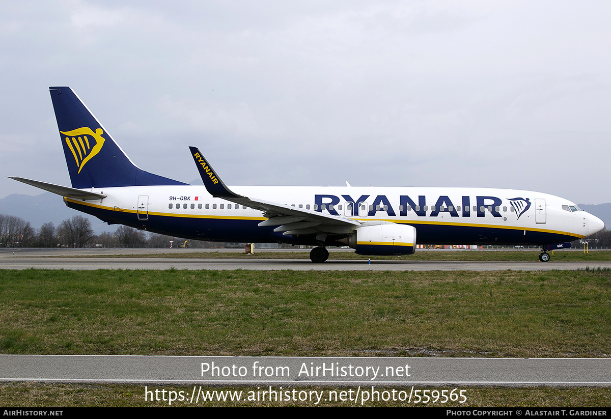 Aircraft Photo of 9H-QBK | Boeing 737-8AS | Ryanair | AirHistory.net #559565