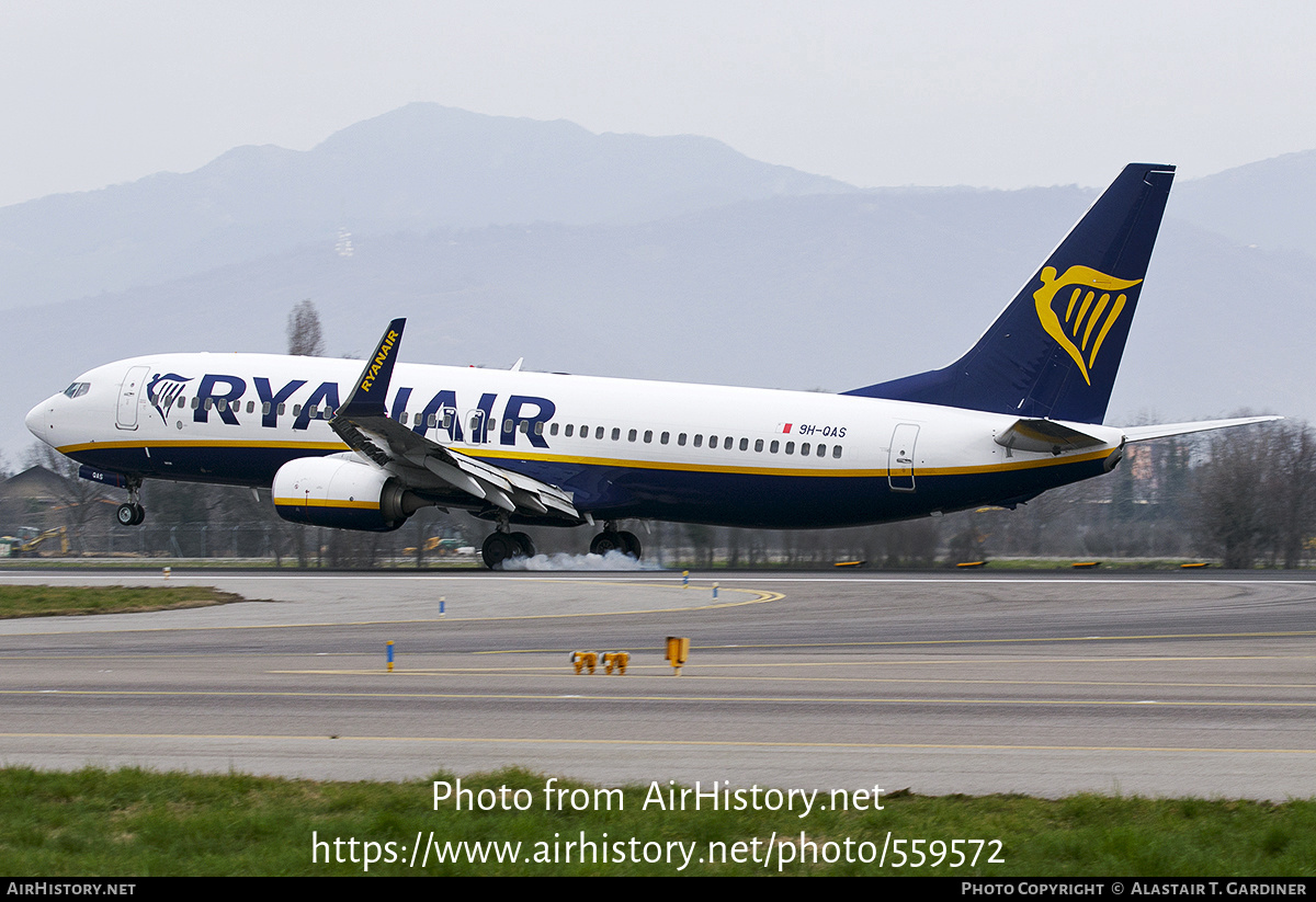 Aircraft Photo of 9H-QAS | Boeing 737-8AS | Ryanair | AirHistory.net #559572