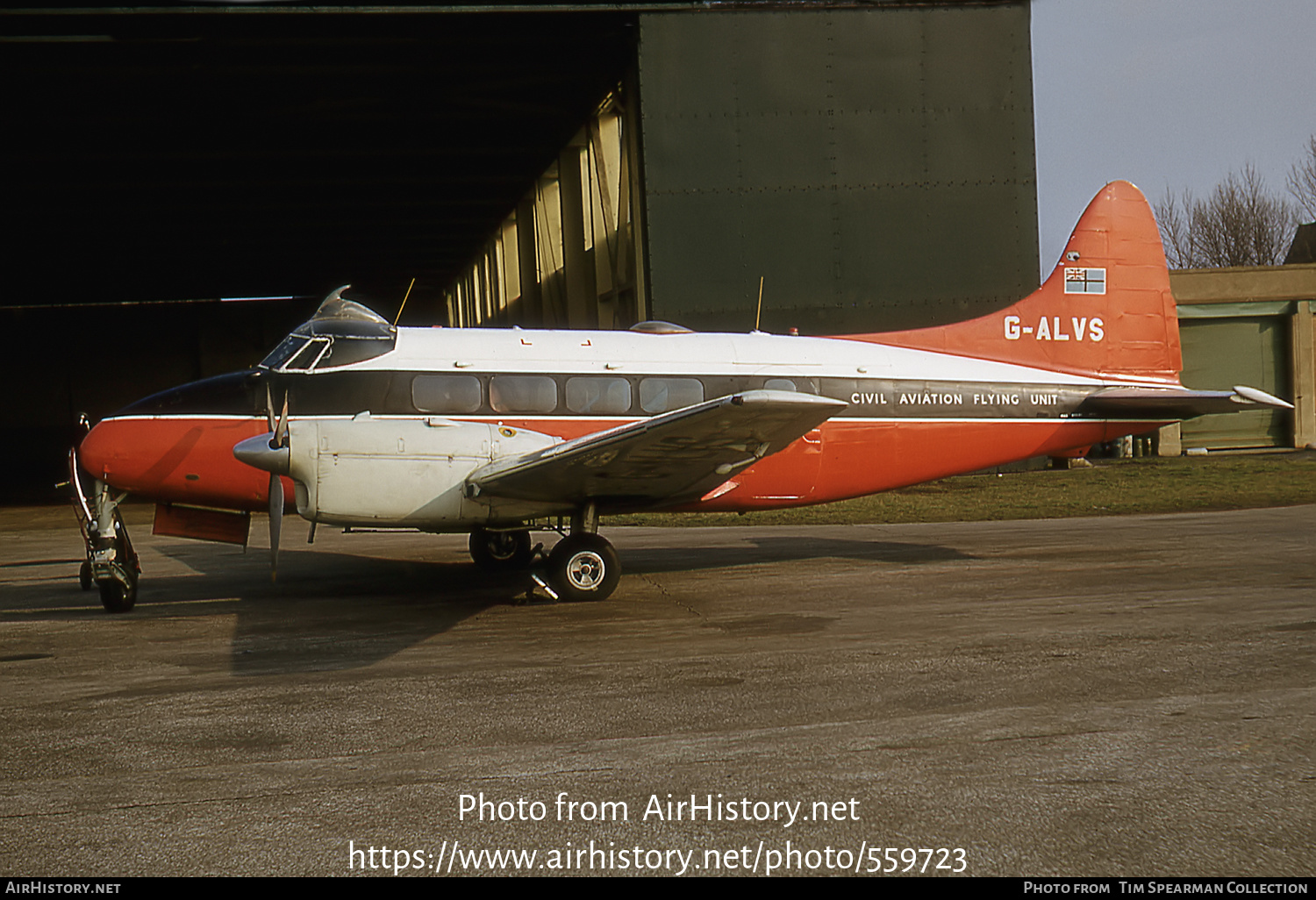 Aircraft Photo of G-ALVS | De Havilland D.H. 104 Dove 6 | Civil Aviation Flying Unit | AirHistory.net #559723