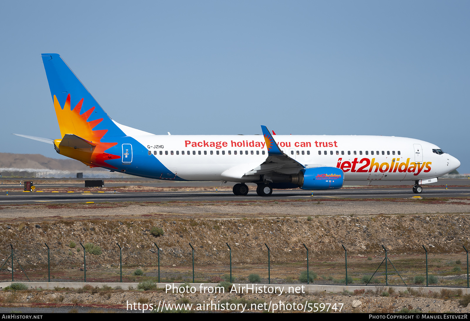 Aircraft Photo of G-JZHD | Boeing 737-808 | Jet2 Holidays | AirHistory.net #559747