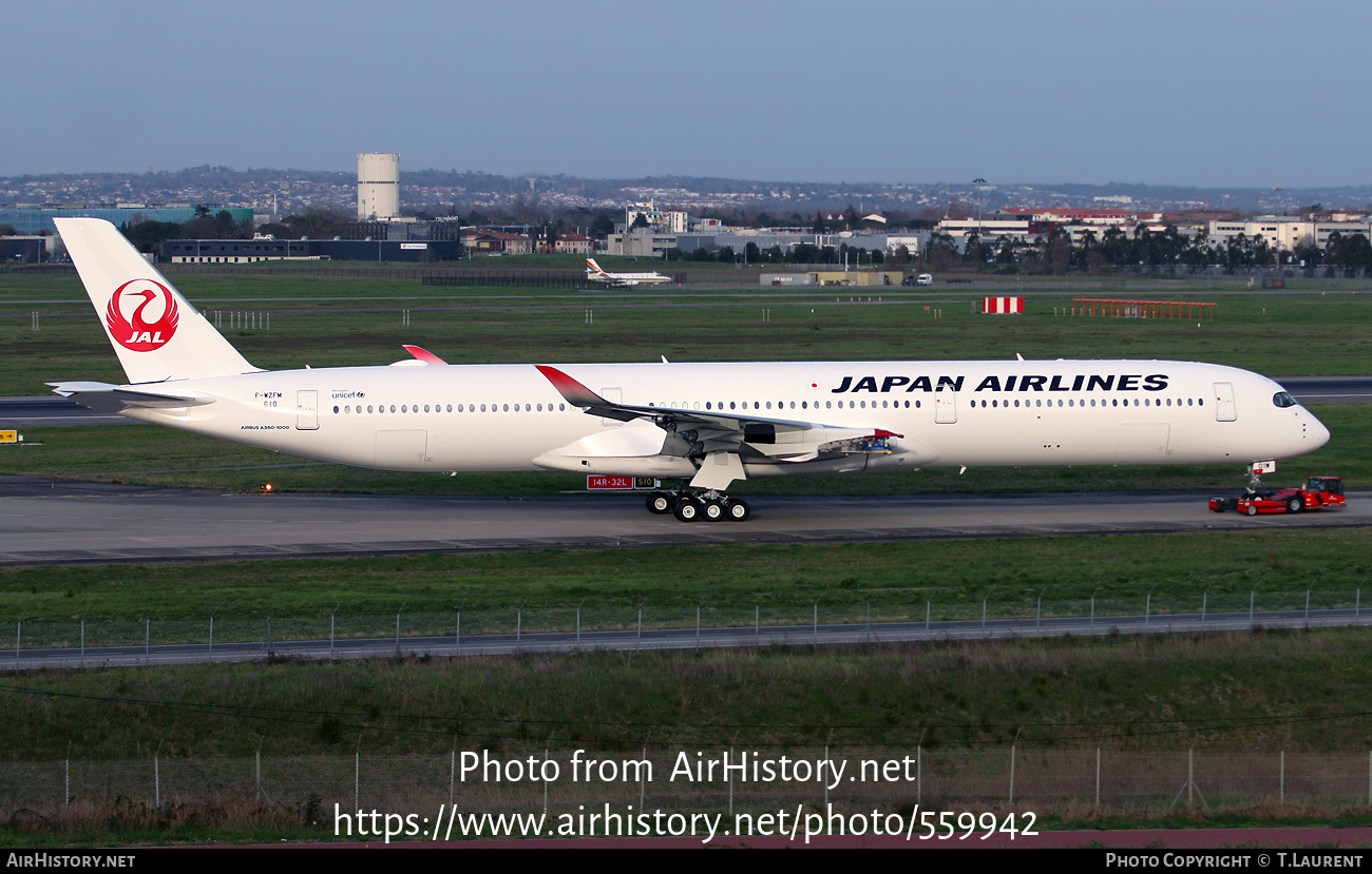 Aircraft Photo of F-WZFM | Airbus A350-1041 | Japan Airlines - JAL | AirHistory.net #559942