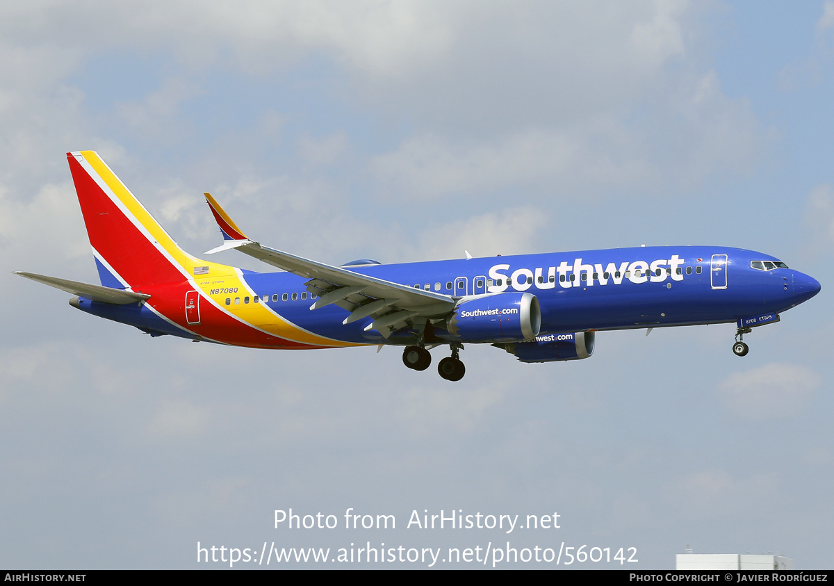 Aircraft Photo of N8708Q | Boeing 737-8 Max 8 | Southwest Airlines | AirHistory.net #560142