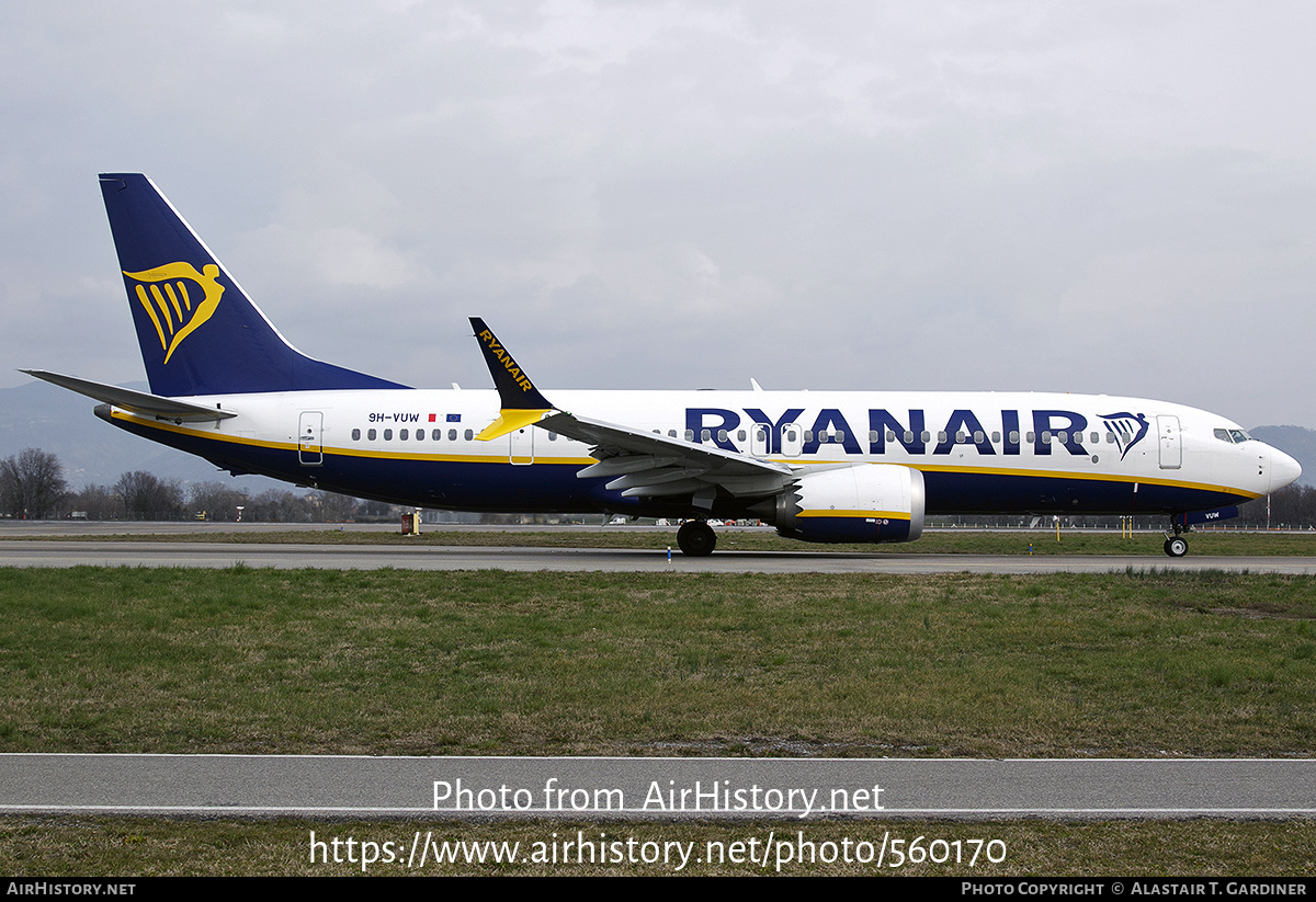 Aircraft Photo of 9H-VUW | Boeing 737-8200 Max 200 | Ryanair | AirHistory.net #560170