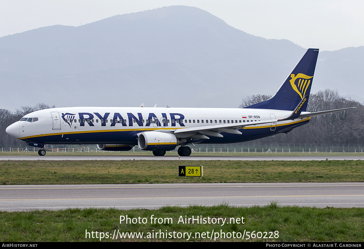 Aircraft Photo of SP-RSN | Boeing 737-800 | Ryanair | AirHistory.net #560228