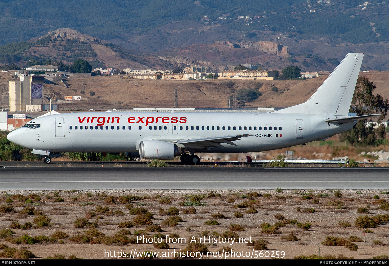 Aircraft Photo of OO-VBR | Boeing 737-4Y0 | Virgin Express | AirHistory.net #560259