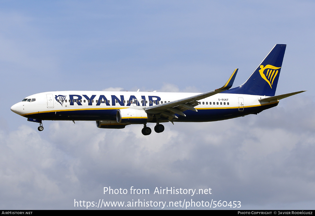 Aircraft Photo of G-RUKF | Boeing 737-8AS | Ryanair | AirHistory.net #560453