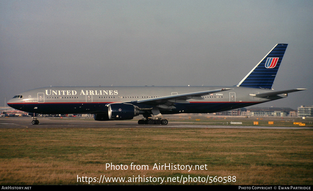 Aircraft Photo of N789UA | Boeing 777-222/ER | United Airlines | AirHistory.net #560588