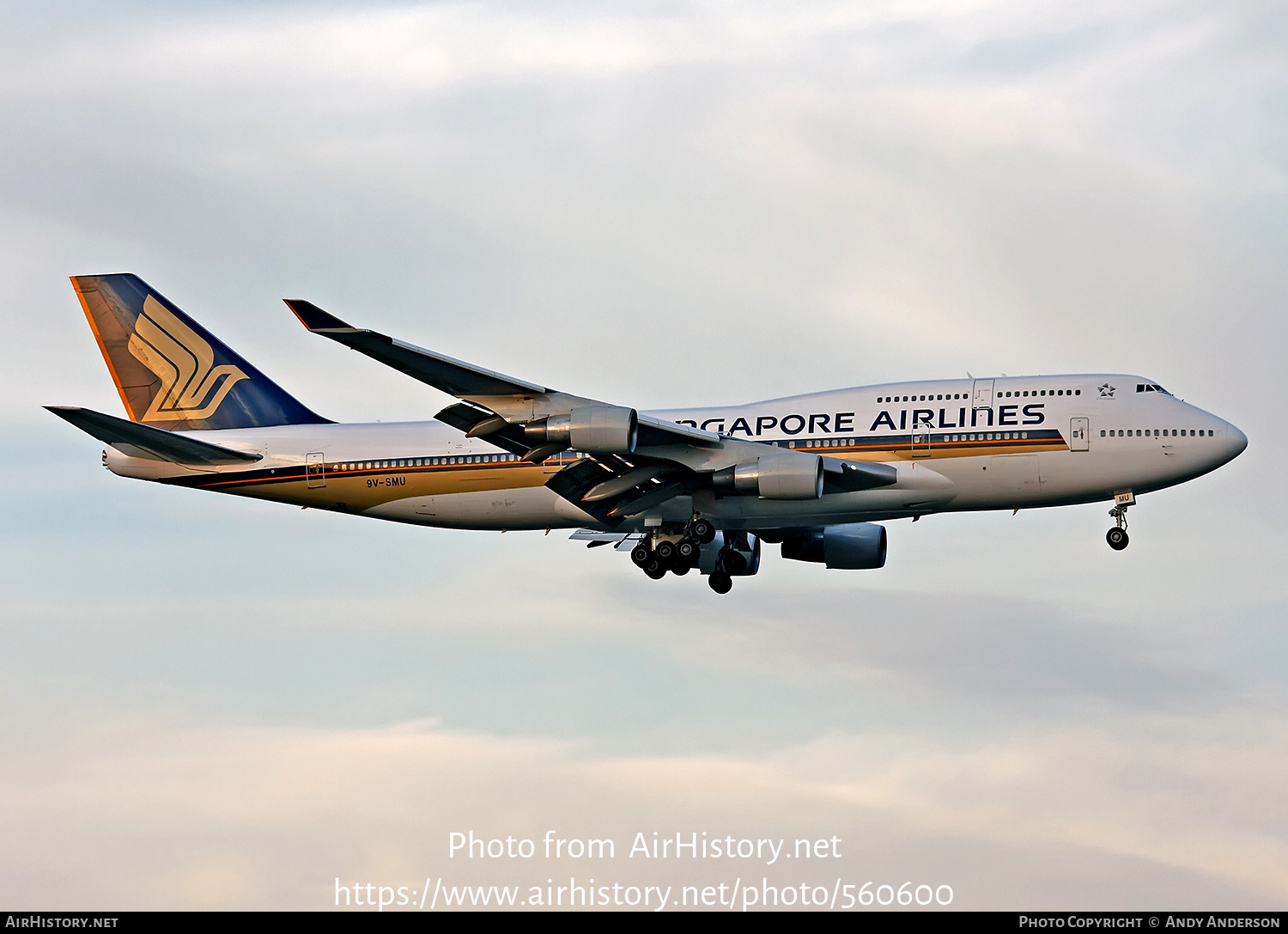 Aircraft Photo of 9V-SMU | Boeing 747-412 | Singapore Airlines | AirHistory.net #560600