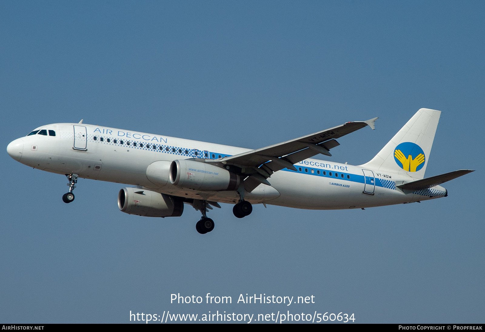 Aircraft Photo of VT-ADW | Airbus A320-232 | Air Deccan | AirHistory.net #560634