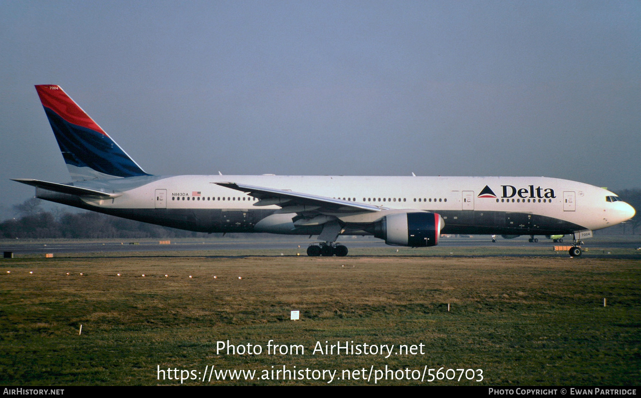 Aircraft Photo of N863DA | Boeing 777-232/ER | Delta Air Lines | AirHistory.net #560703