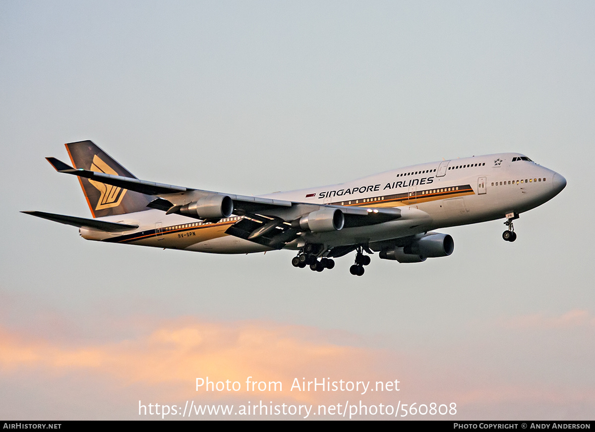 Aircraft Photo of 9V-SPN | Boeing 747-412 | Singapore Airlines | AirHistory.net #560808