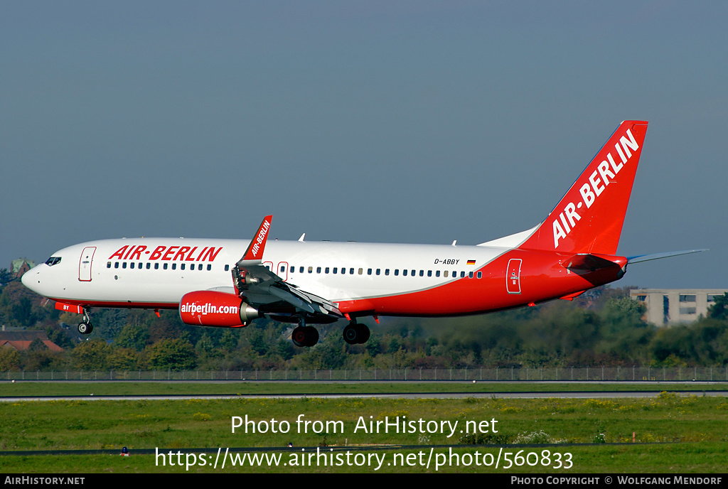 Aircraft Photo of D-ABBY | Boeing 737-808 | Air Berlin | AirHistory.net #560833