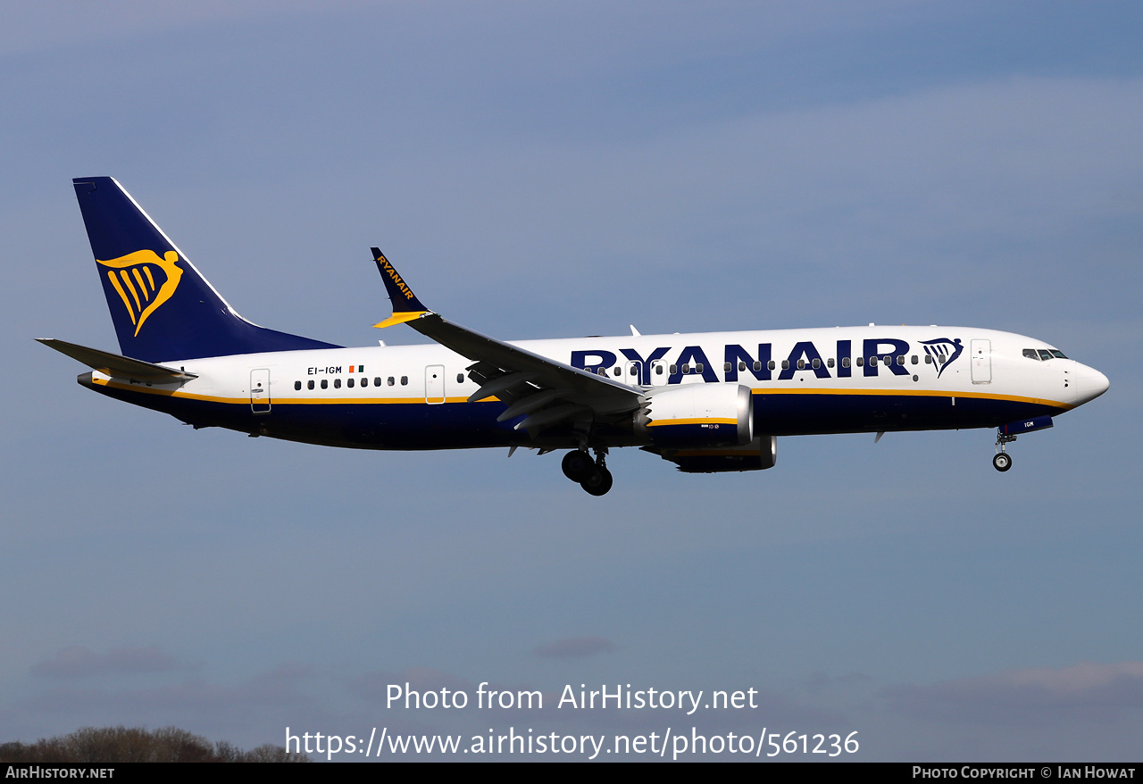 Aircraft Photo of EI-IGM | Boeing 737-8200 Max 200 | Ryanair | AirHistory.net #561236