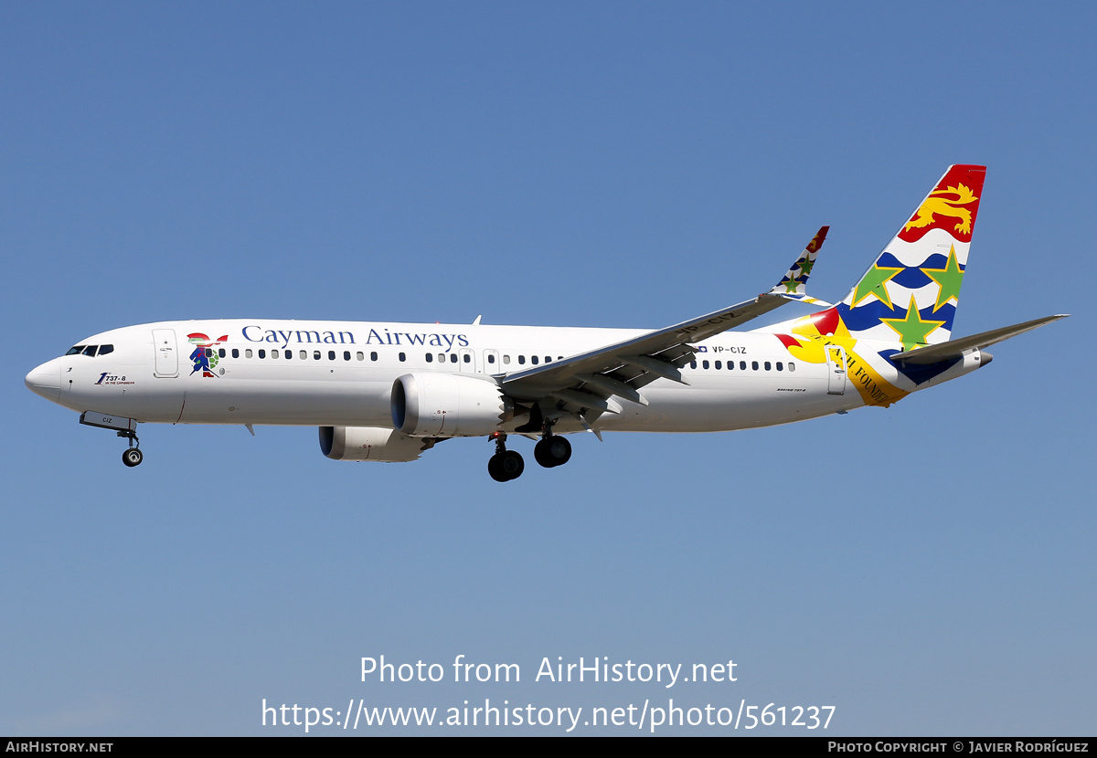 Aircraft Photo of VP-CIZ | Boeing 737-8 Max 8 | Cayman Airways | AirHistory.net #561237