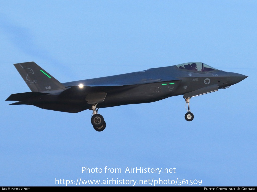 Aircraft Photo of 926 | Lockheed Martin F-35I Adir | Israel - Air Force | AirHistory.net #561509