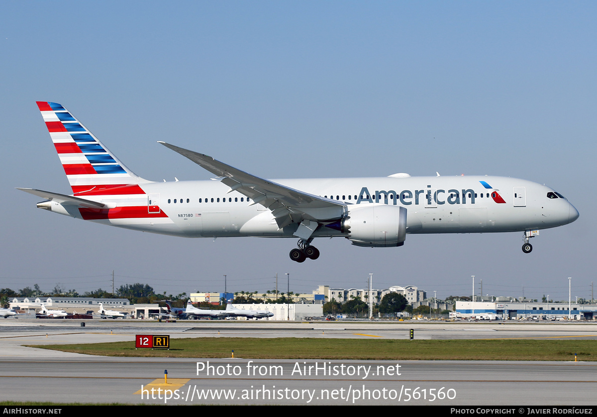 Aircraft Photo of N875BD | Boeing 787-8 Dreamliner | American Airlines | AirHistory.net #561560