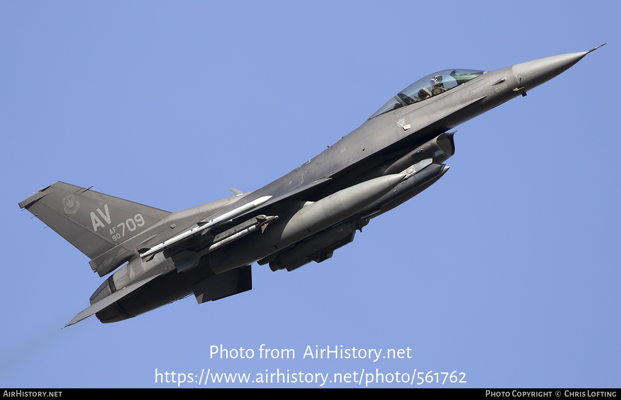 Aircraft Photo of 90-0709 / AF90-709 | General Dynamics F-16CM Fighting Falcon | USA - Air Force | AirHistory.net #561762