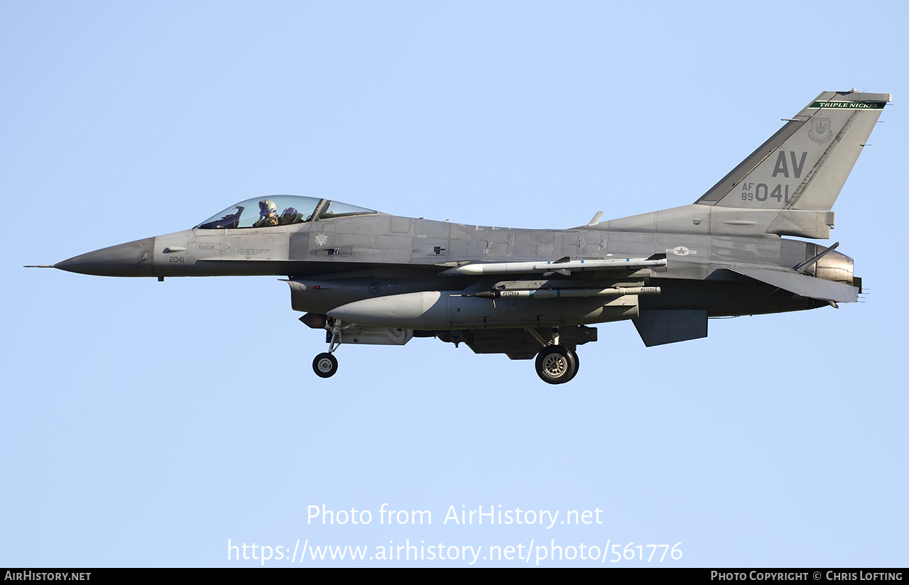 Aircraft Photo of 89-2041 / AF89-041 | Lockheed Martin F-16CM Fighting Falcon | USA - Air Force | AirHistory.net #561776