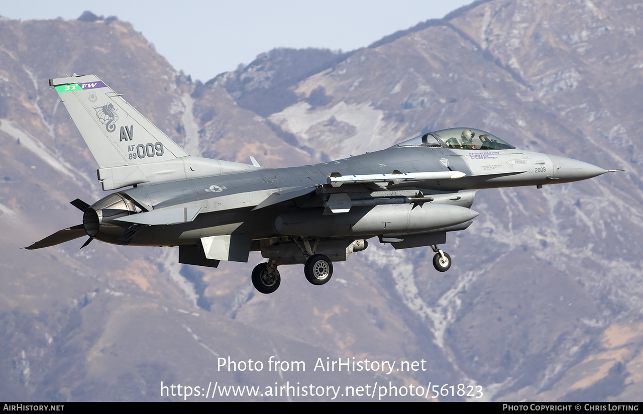 Aircraft Photo of 89-2009 / AF89-009 | General Dynamics F-16CG Night Falcon | USA - Air Force | AirHistory.net #561823