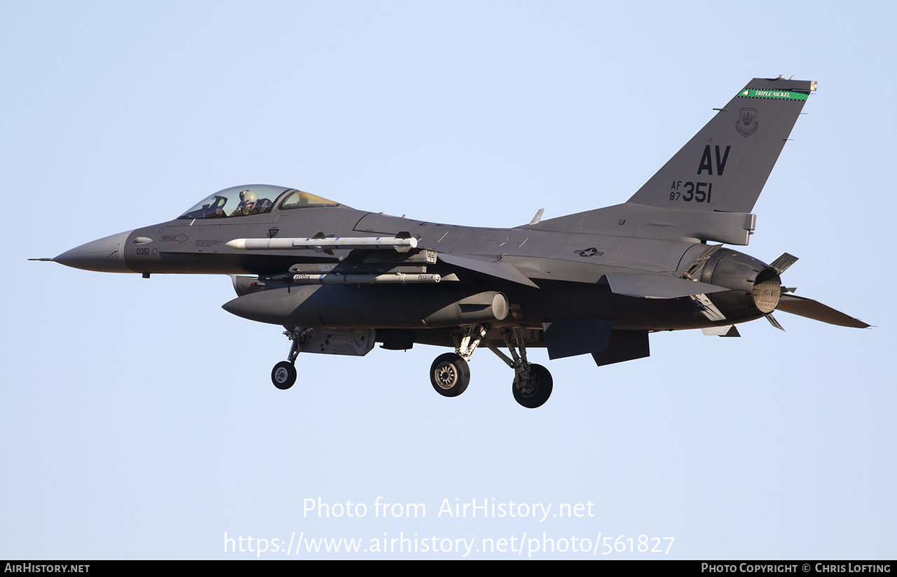 Aircraft Photo of 87-0351 / AF87-351 | General Dynamics F-16CM Fighting Falcon | USA - Air Force | AirHistory.net #561827