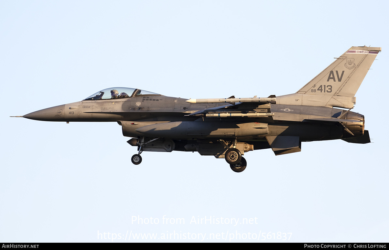 Aircraft Photo of 88-0413 / AF88-413 | General Dynamics F-16CG Night Falcon | USA - Air Force | AirHistory.net #561837