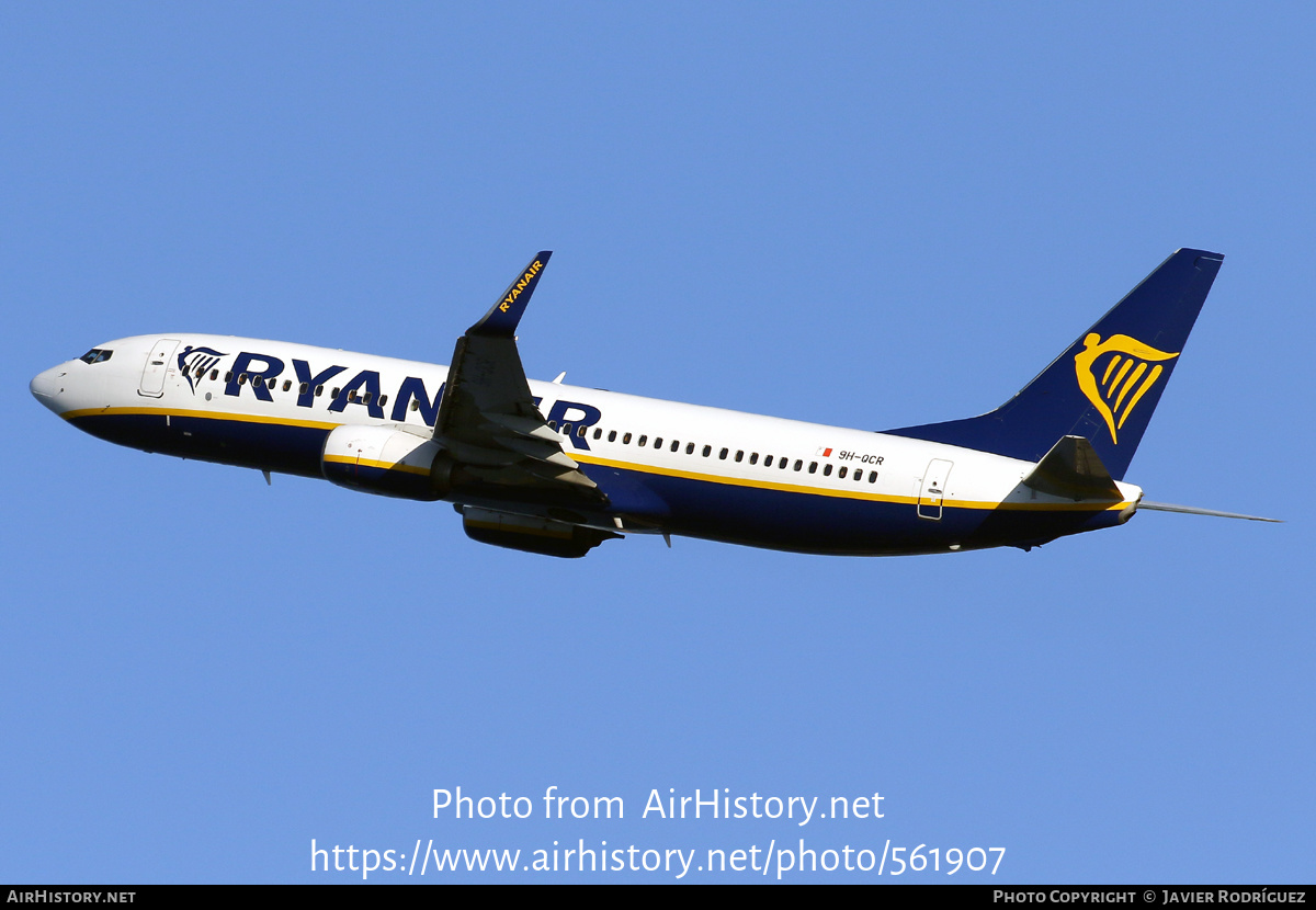 Aircraft Photo of 9H-QCR | Boeing 737-8AS | Ryanair | AirHistory.net #561907