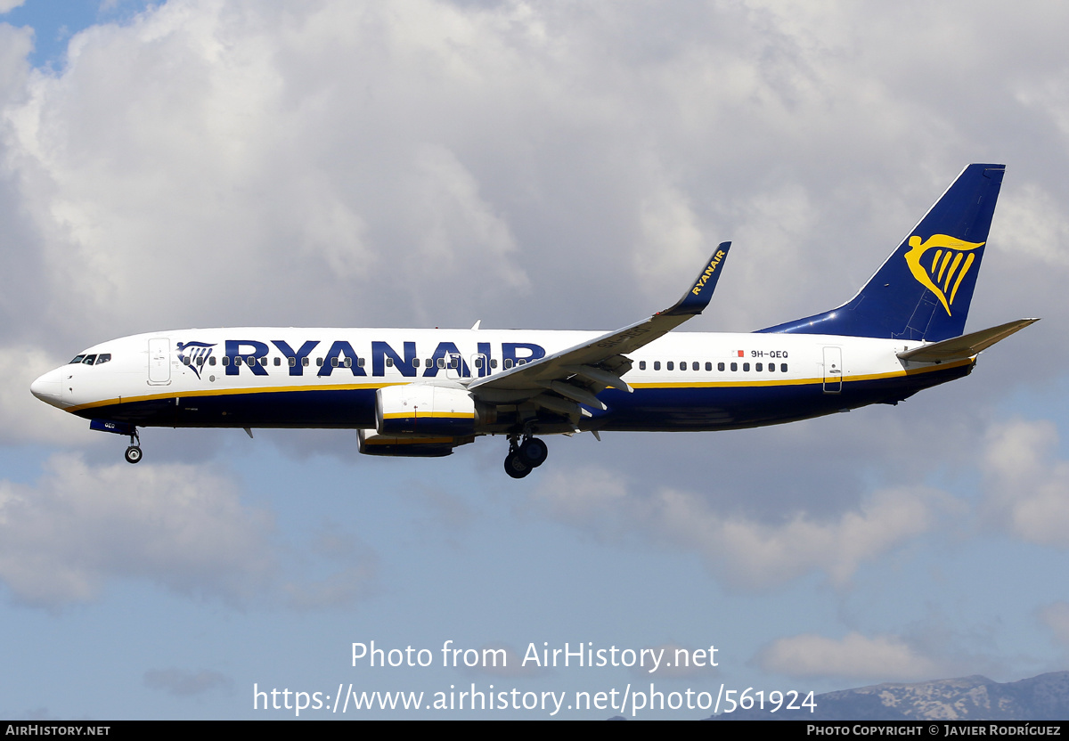 Aircraft Photo of 9H-QEQ | Boeing 737-8AS | Ryanair | AirHistory.net #561924