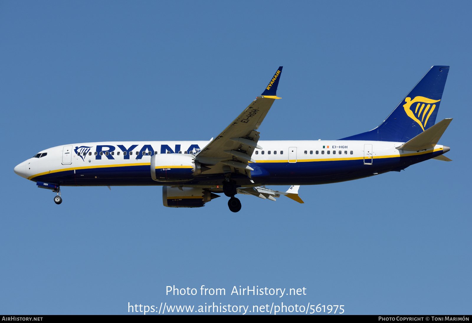 Aircraft Photo of EI-HGH | Boeing 737-8200 Max 200 | Ryanair | AirHistory.net #561975