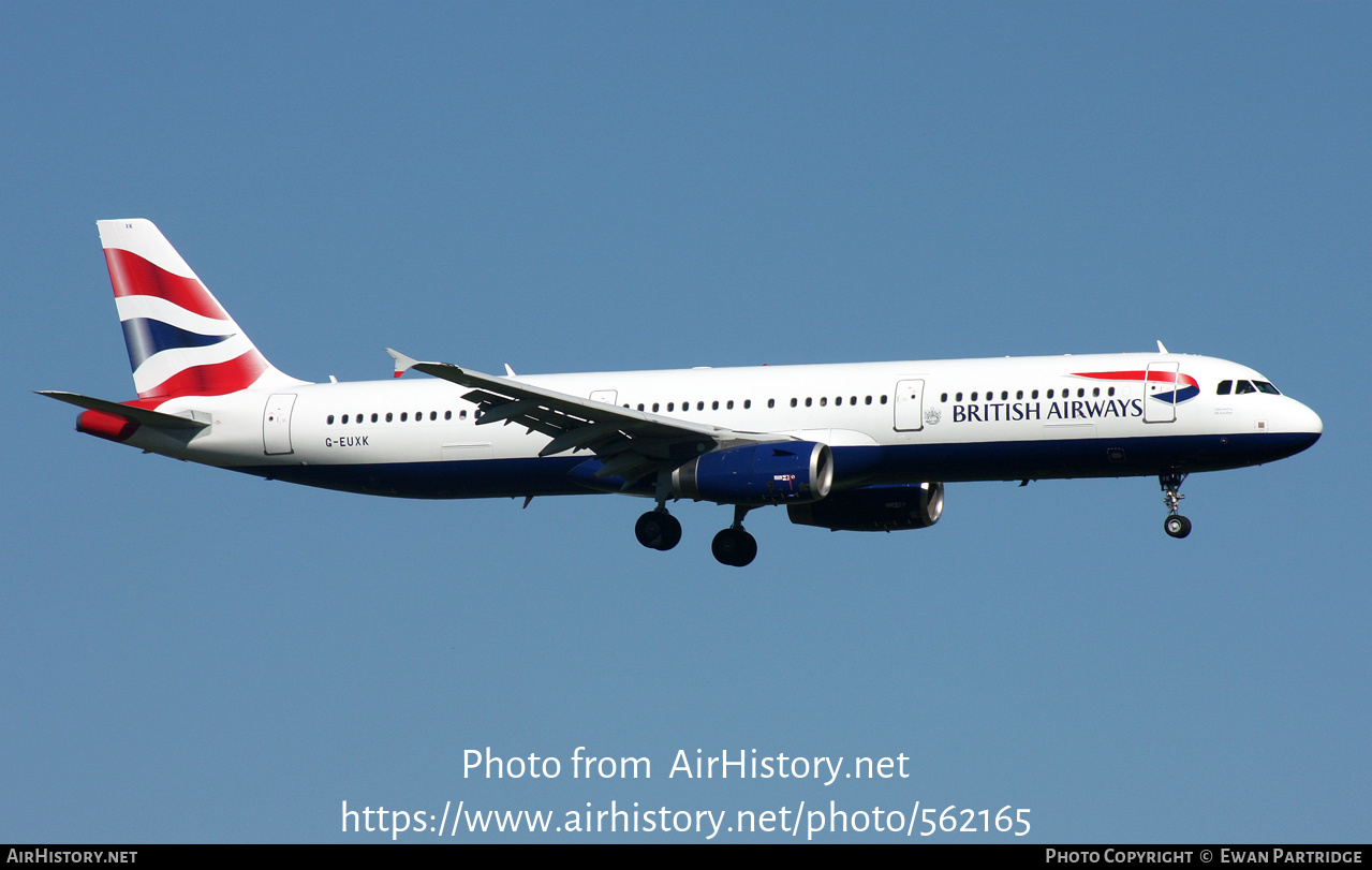 Aircraft Photo of G-EUXK | Airbus A321-231 | British Airways | AirHistory.net #562165