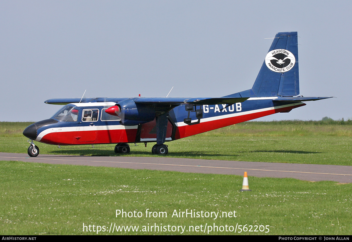 Aircraft Photo of G-AXUB | Britten-Norman BN-2A Islander | Headcorn Parachute Club | AirHistory.net #562205