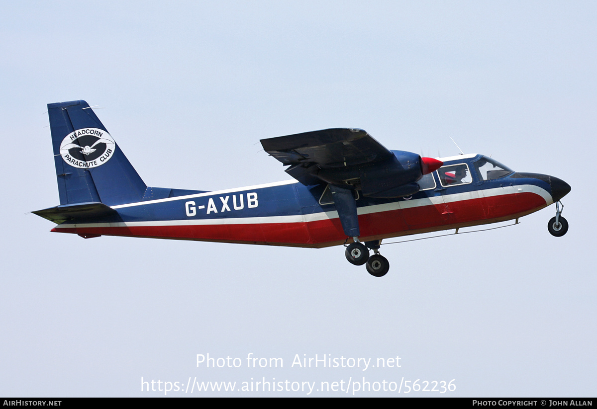 Aircraft Photo of G-AXUB | Britten-Norman BN-2A Islander | Headcorn Parachute Club | AirHistory.net #562236