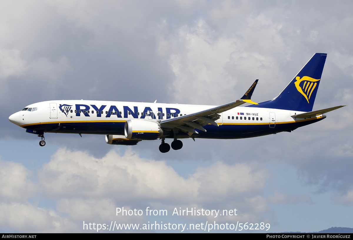 Aircraft Photo of 9H-VUZ | Boeing 737-8200 Max 200 | Ryanair | AirHistory.net #562289