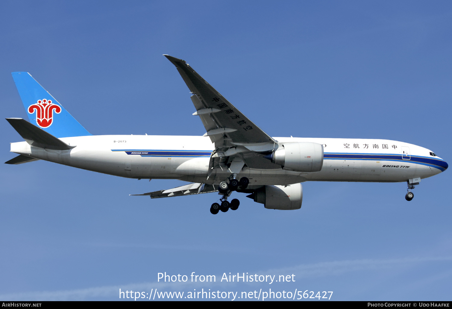 Aircraft Photo of B-2073 | Boeing 777-F1B | China Southern Airlines Cargo | AirHistory.net #562427