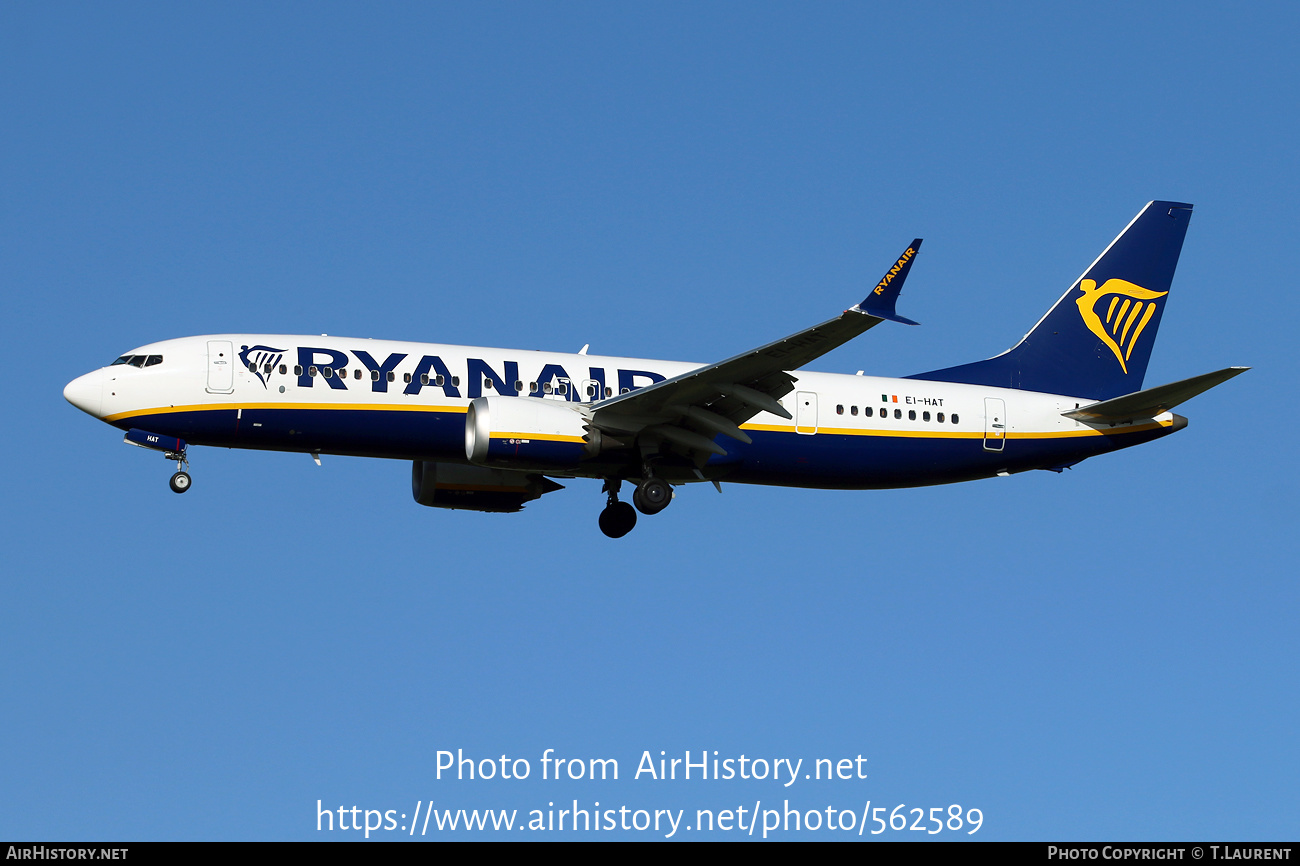 Aircraft Photo of EI-HAT | Boeing 737-8200 Max 200 | Ryanair | AirHistory.net #562589