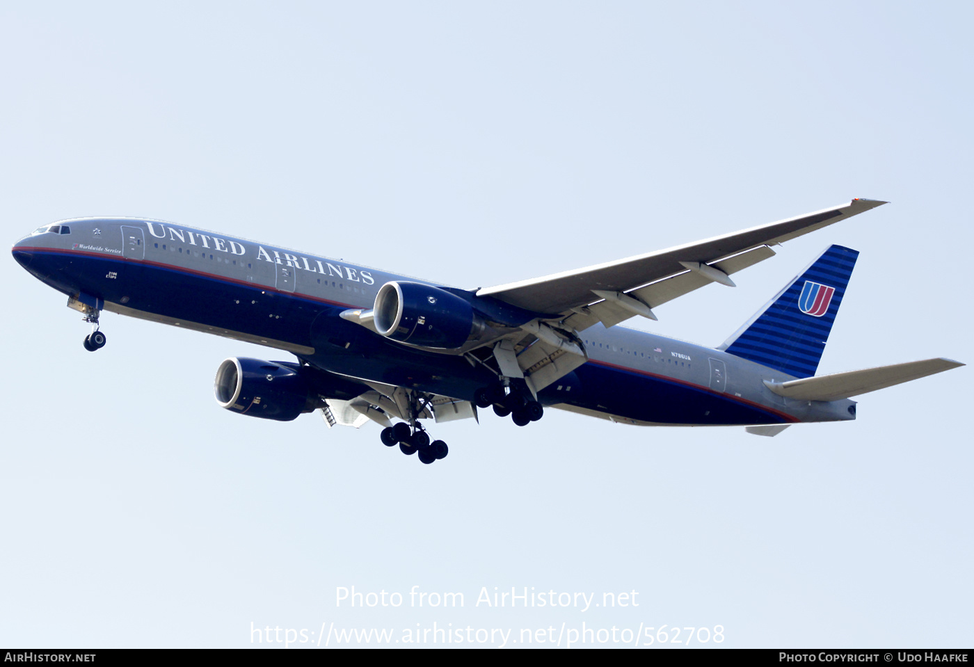 Aircraft Photo of N786UA | Boeing 777-222/ER | United Airlines | AirHistory.net #562708